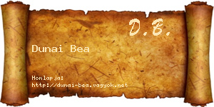 Dunai Bea névjegykártya